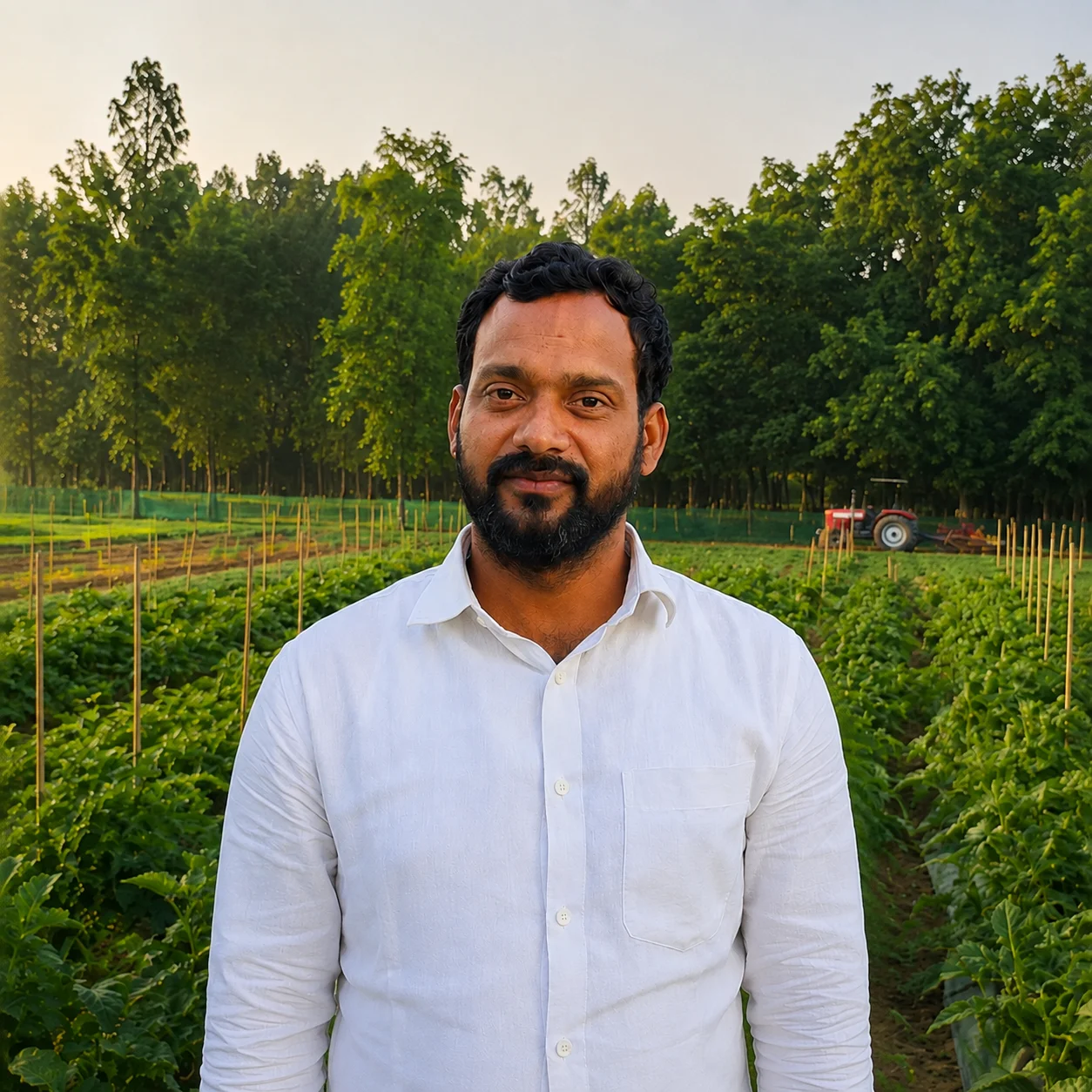 Founder with a farmer